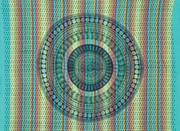 Tapestry Full Size Overprint Madras Circle Bagru Green by Homeportonline
