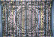 Tapestry Full Size Overprint Madras Elephant Blue by Homeportonline