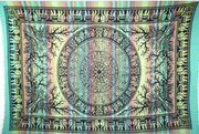 Tapestry Twin Size Overprint Madras Elephant Green by Homeportonline