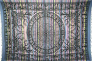 Tapestry Single Size Overprint Madras Elephant Blue by Homeportonline