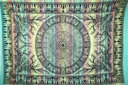 Tapestry Full Size Overprint Madras Elephant Green by Homeportonline