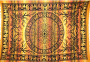 Tapestry Full Size Overprint Madras Elephant Yellow by Homeportonline