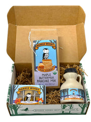 Maple Gift Box with 8 oz Jug of Syrup, Pancake Mix, and Maple Candy by Barred Woods Maple