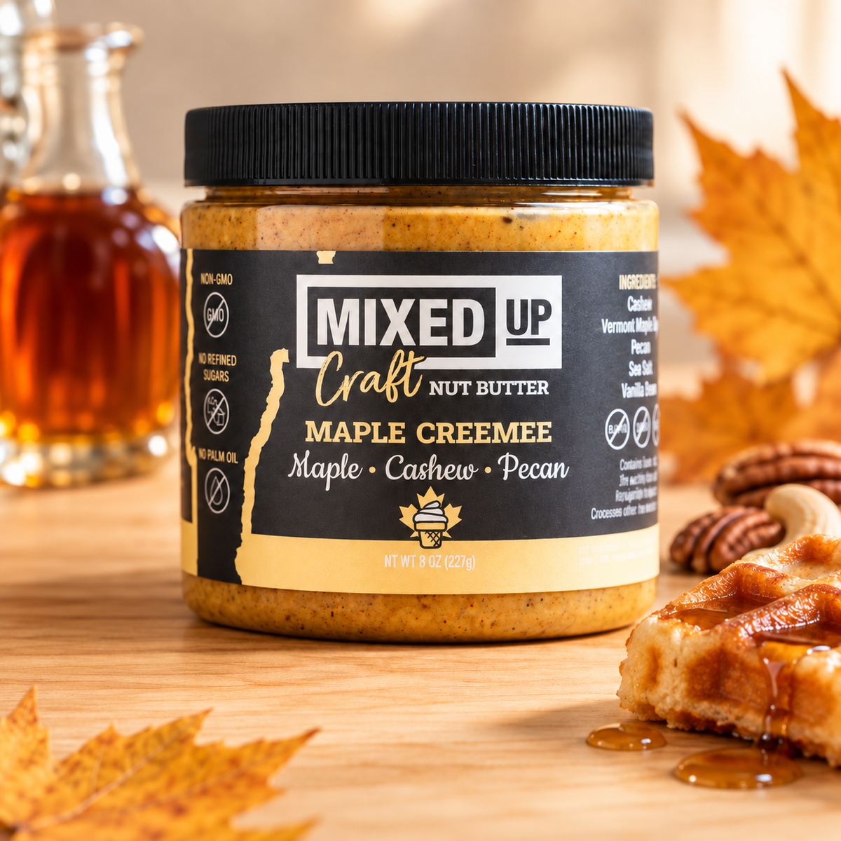 "Maple Creemee" - Vermont Maple, Cashew, and Pecan Nut Butter with Vanilla Bean - 8 oz