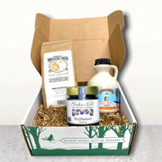 Taste of Vermont Gift Box. Pancakes, Maple Syrup, and Blake Hill Blueberry Preserve by Barred Woods Maple