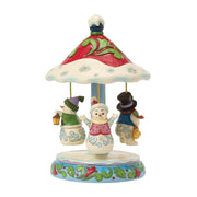 Rotating Snowman Carousel Figurine