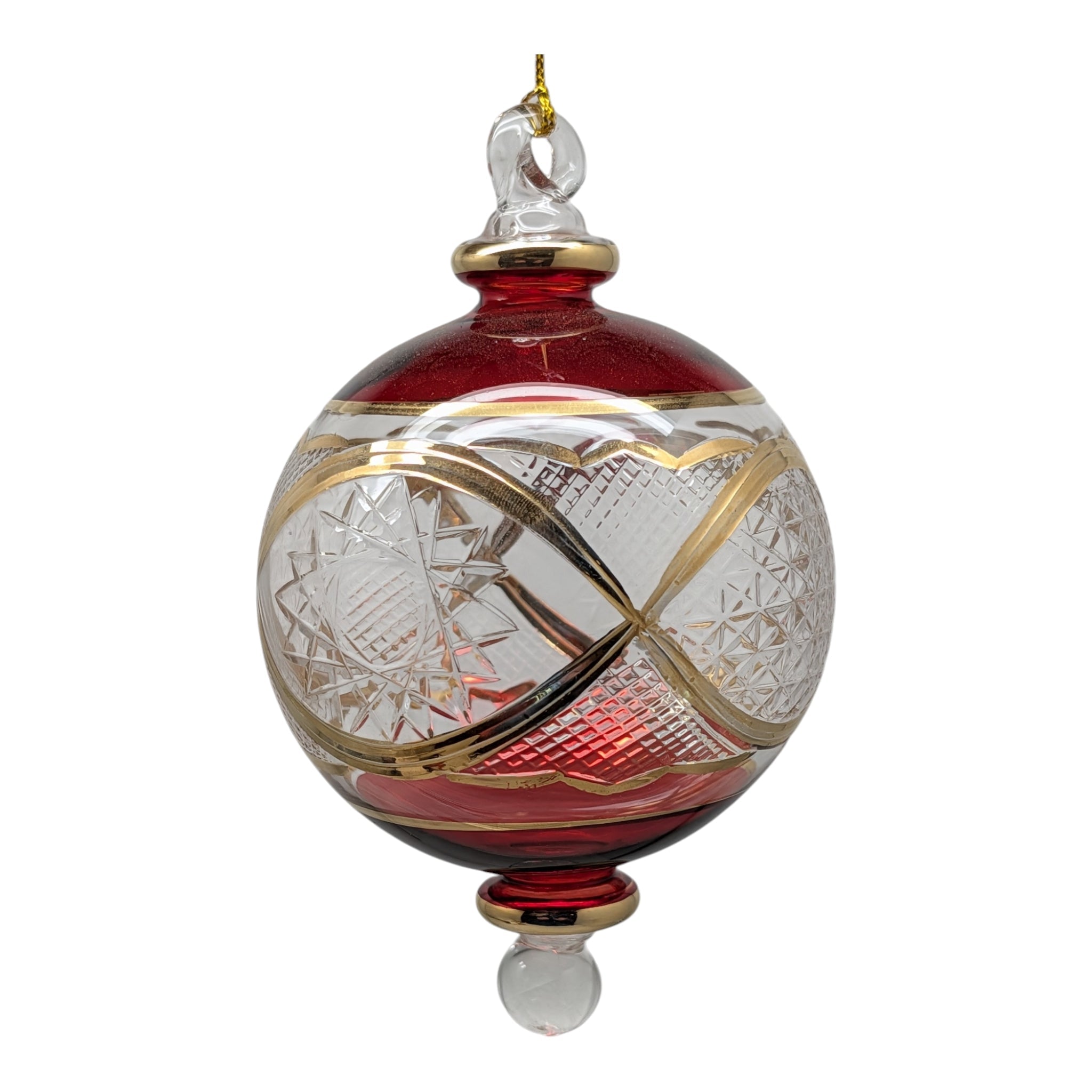 Crimson Grandeur Red Ball with Gold Elegance