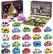 Christmas Advent Calendar 24 Pull Back Car Toys Party Favor