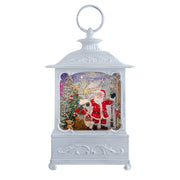 Battery Operated Warm White LED Lighted Santa With Gifts Lantern