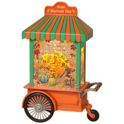 Lighted Spinning Harvest Water Globe Cart