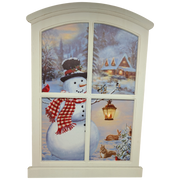 Lighted Winter Window Wall Hanging - Snowman's Forest Friends