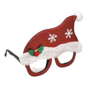 Santa Hat Glitter Glasses