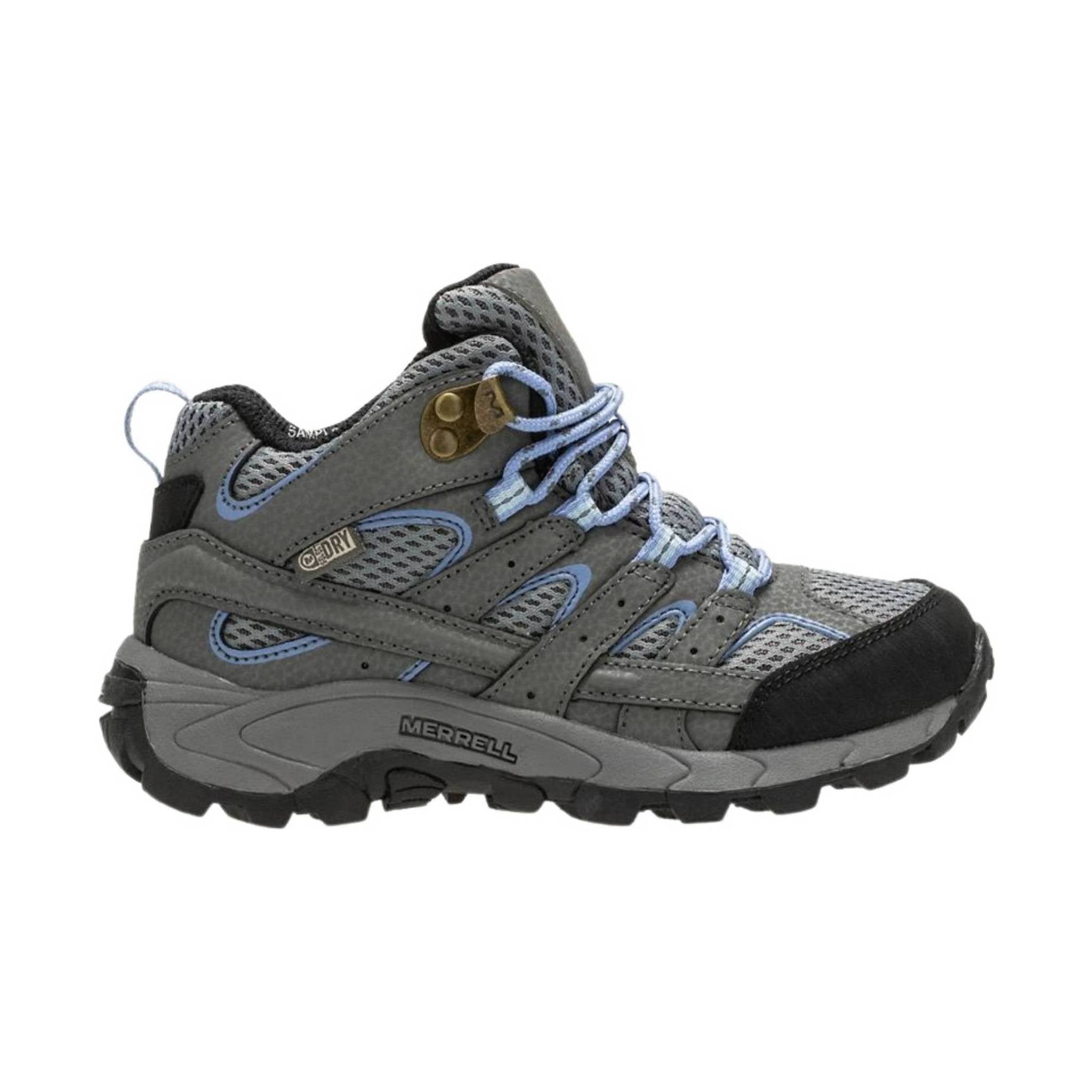 Merrell Kids' Moab Mid Waterproof Boot - Grey/Periwinkle by Lenny's Shoe & Apparel