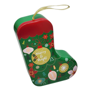 Christmas Stocking Cookie Tin Ornament - Merry & Bright