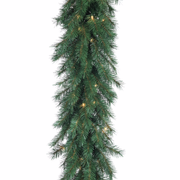 9'x14" Aspen Spruce Garland - LED Warm White Lights