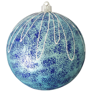 8" (200mm) Commercial Shatterproof Ball Ornament - Serenity with Sponged Glitter