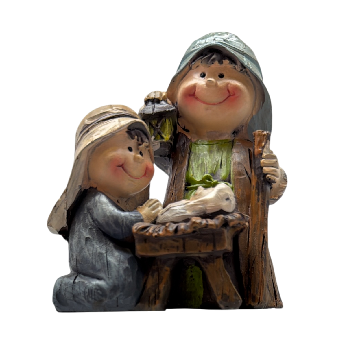 Resin Holy Family Figurine  - With Lantern