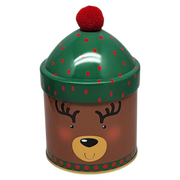 Gift Tin with Pom Pom Hat - Reindeer