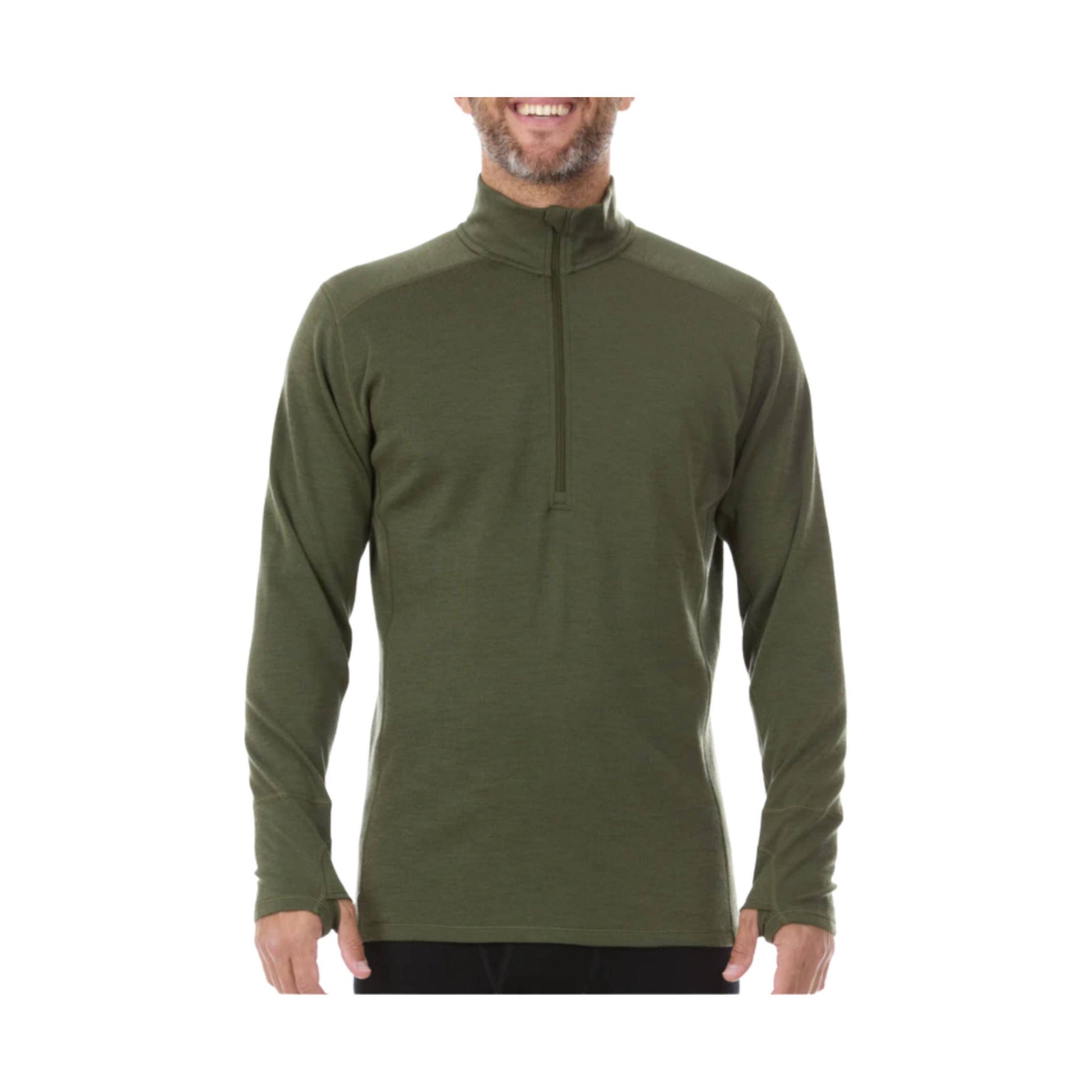 Minus33 Men's Midweight Isolation Quarter Zip - Olive by Lenny's Shoe & Apparel