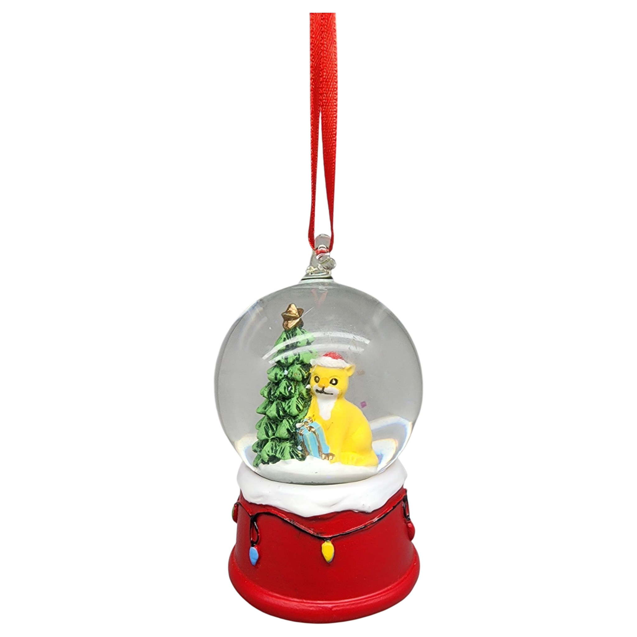 Charming Kitty Snow Globe Ornament - Ginger Cat