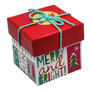 Gift Box Cube for Gift Cards - 3" x 3" - Merry and Bright