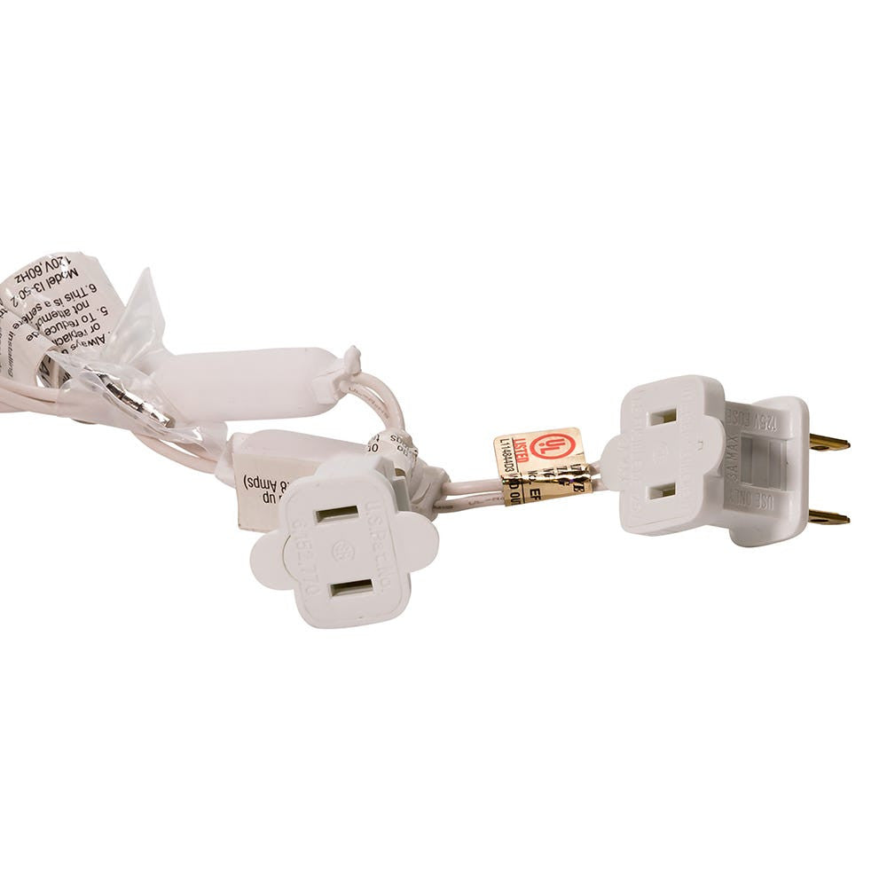 50-Light 5mm Red Frosted LED White Wire Light Set