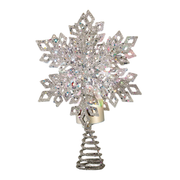 Lighted Silver Snowflake Tree Topper