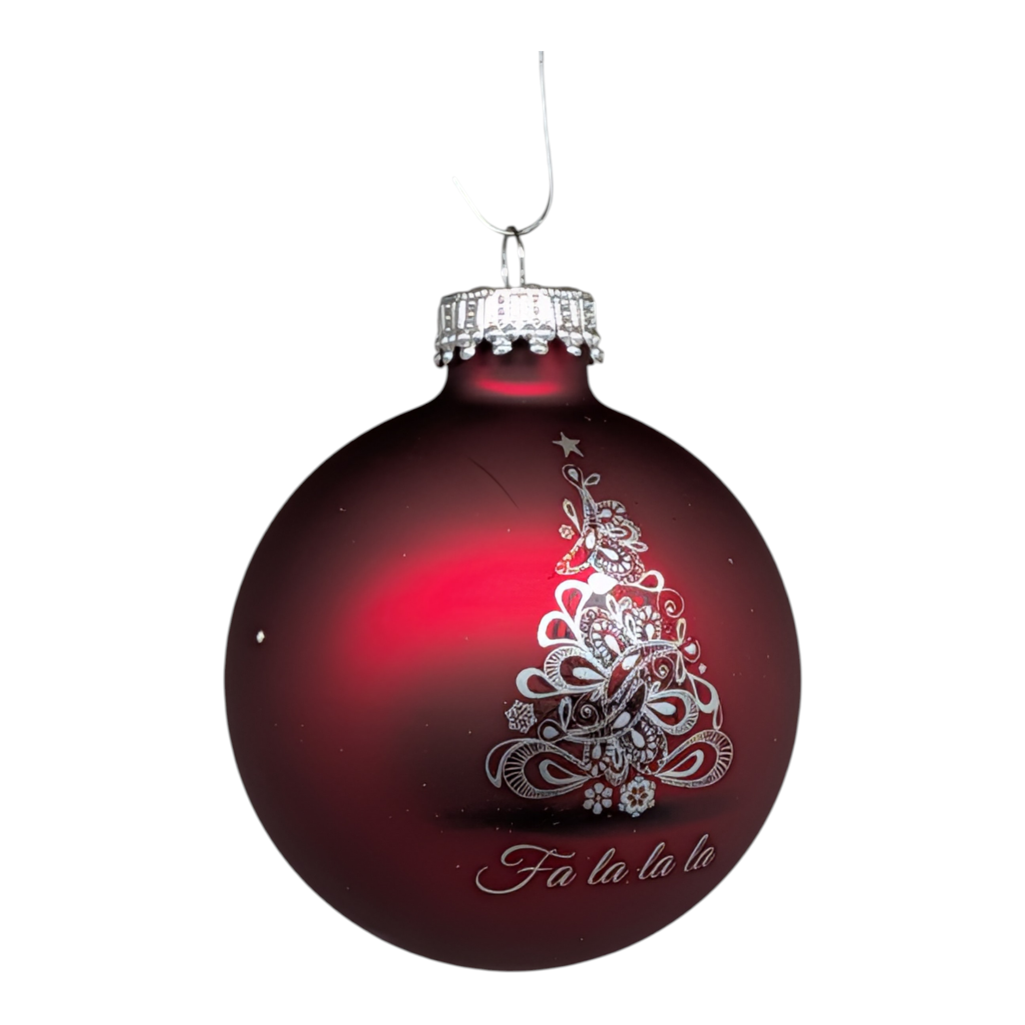 Krebs Value Glass Ornament 4 pack - Deep Red Fa La La