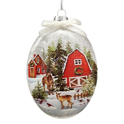 Glass "Lightable" Reindeer Visit Ornament