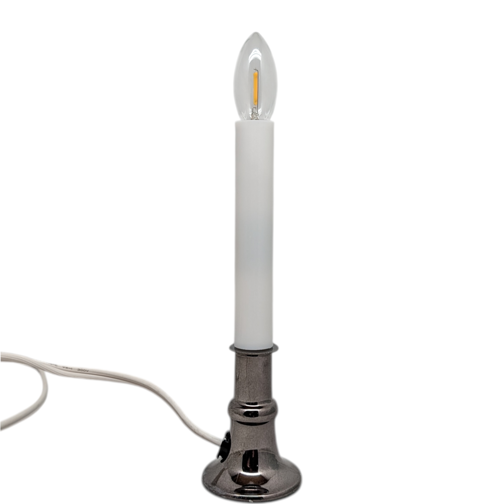 Dark Pewter Candle with LED Bulb and Sensor