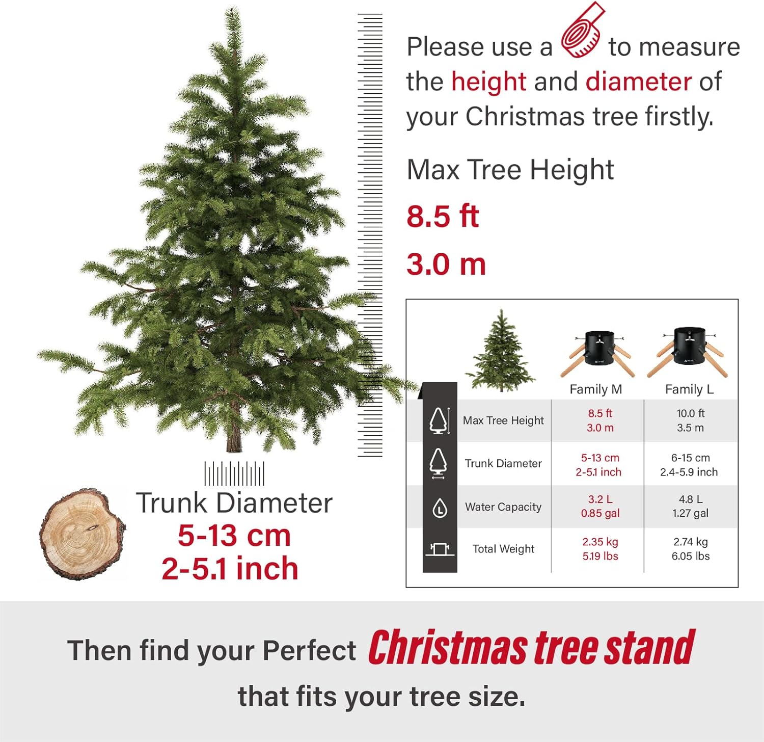 Family Christmas Tree Stand - Medium - Black