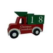 Wood Country Christmas Red Truck Christmas Countdown Calendar