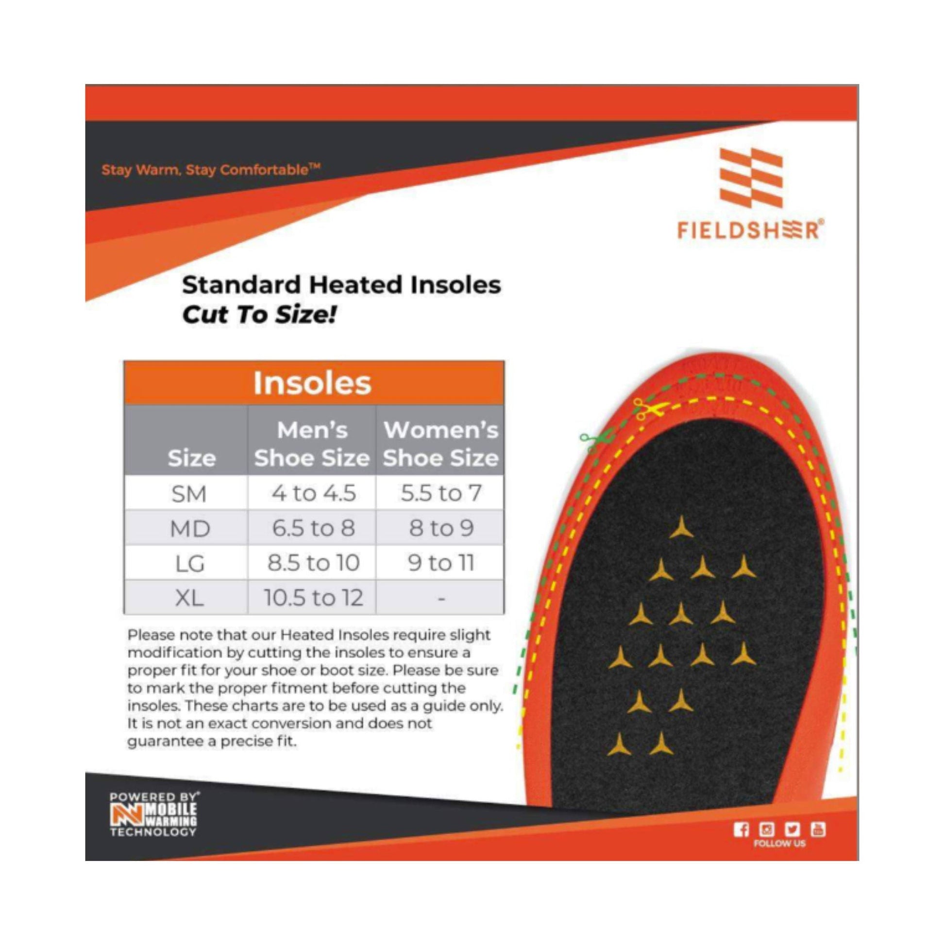 Mobile Warming Standard Heated Insoles - Black by Lenny's Shoe & Apparel