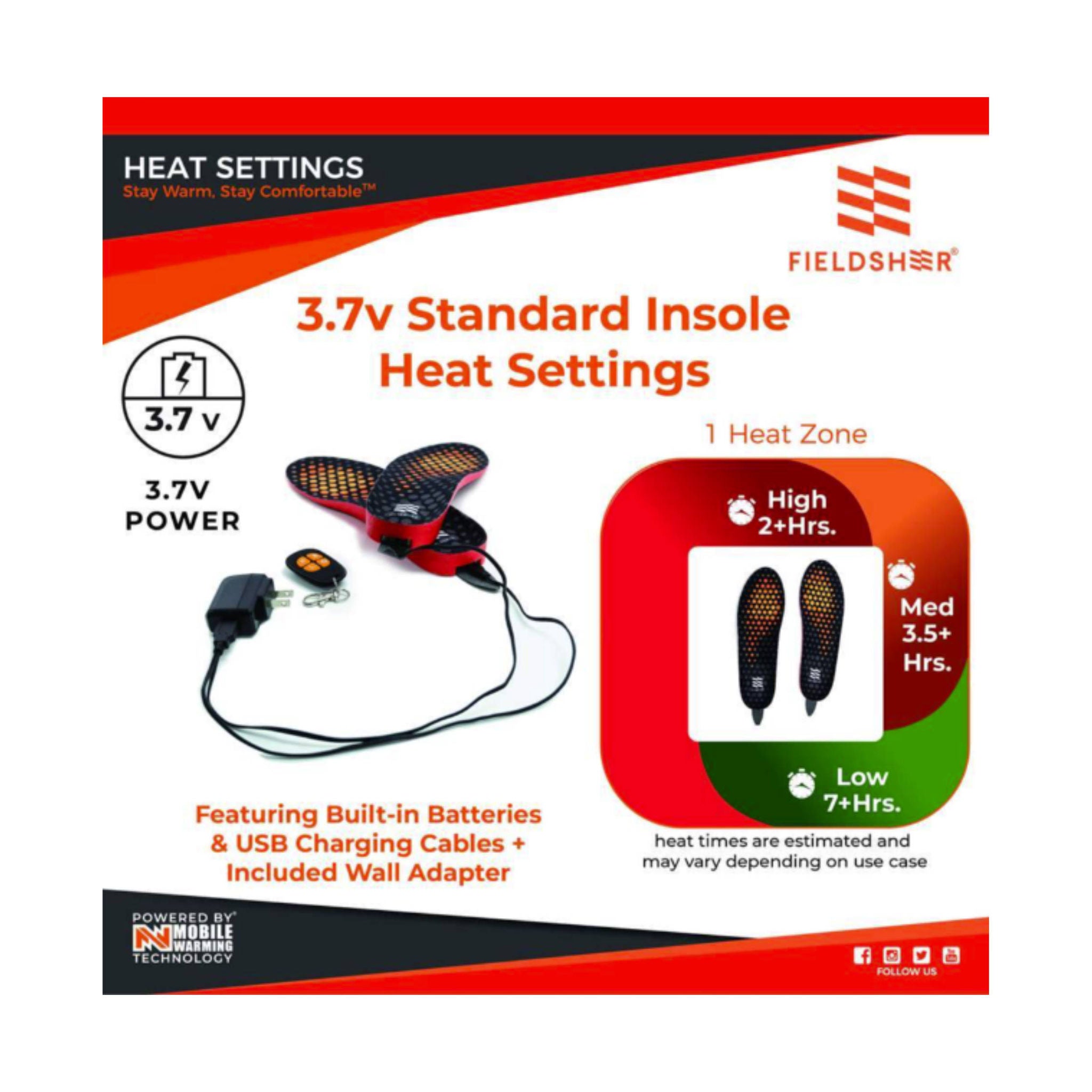 Mobile Warming Standard Heated Insoles - Black by Lenny's Shoe & Apparel