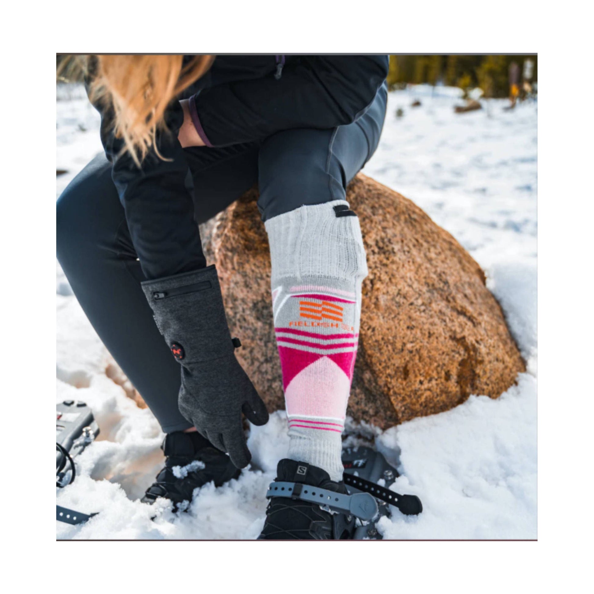 Mobile Warming Women's Premium 2.0 Merino Heated Socks - Pink by Lenny's Shoe & Apparel