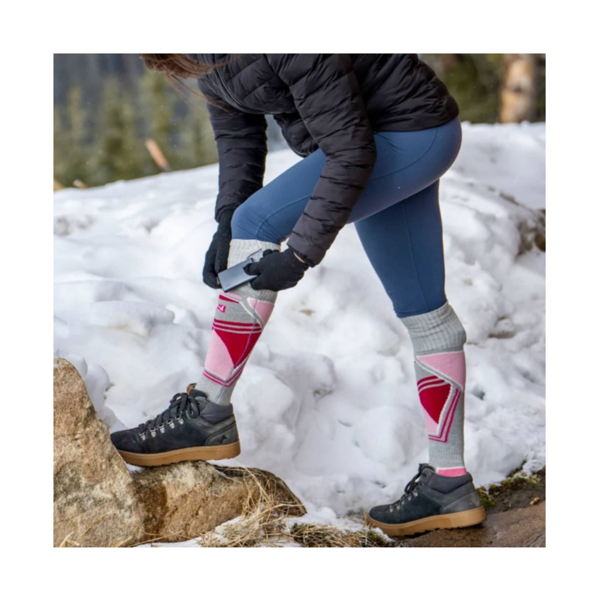 Mobile Warming Women's Premium 2.0 Merino Heated Socks - Pink by Lenny's Shoe & Apparel