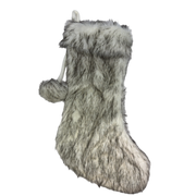 Black and  White Faux Fur Stocking