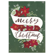 Poinsettia Merry Christmas Banner Card