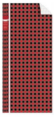 Holiday Plaid Foil Roll Wrap - 30" x 120" - Burgundy