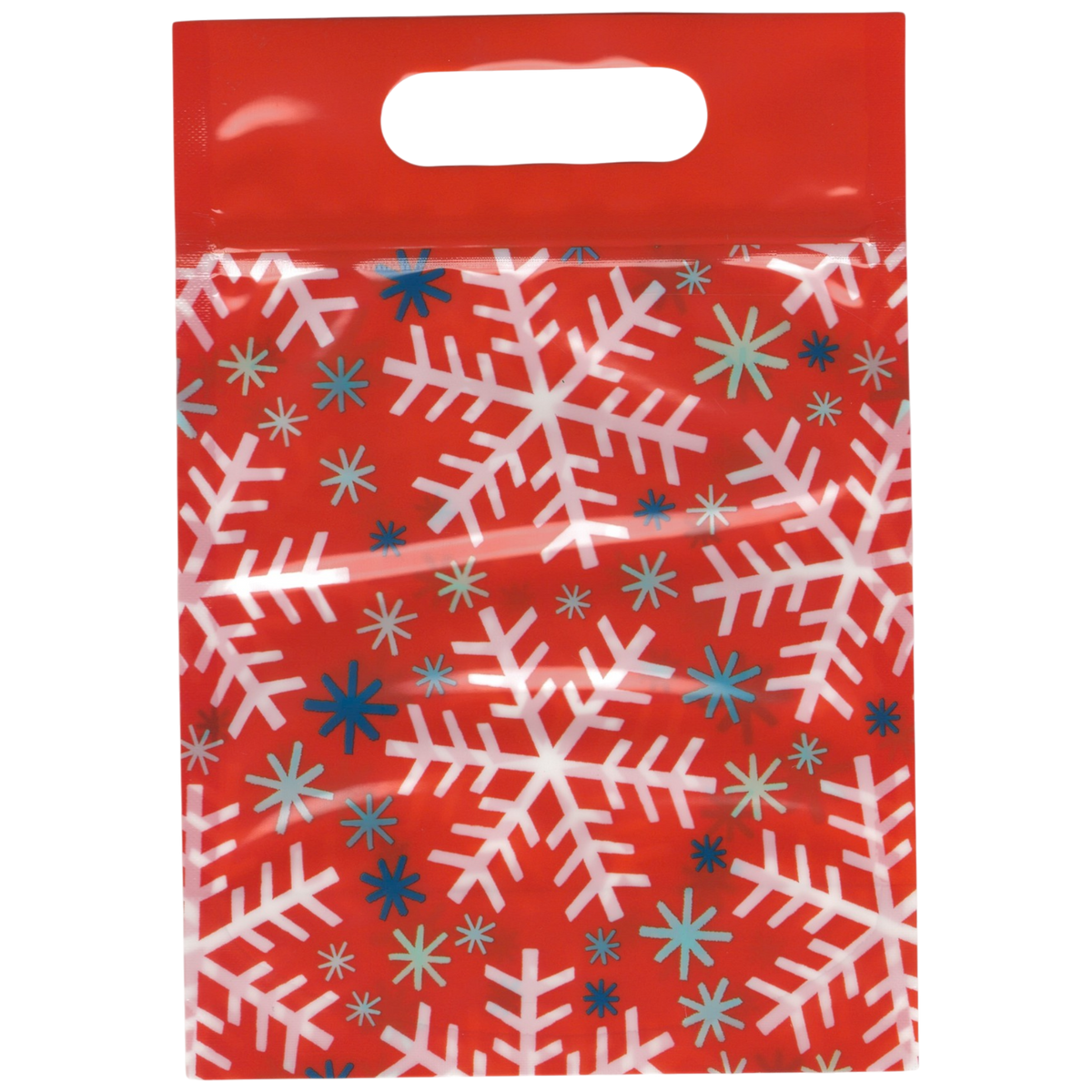 Resealable Treat Bags – Winter Snowflakes Design with Zipper (Set of 12)