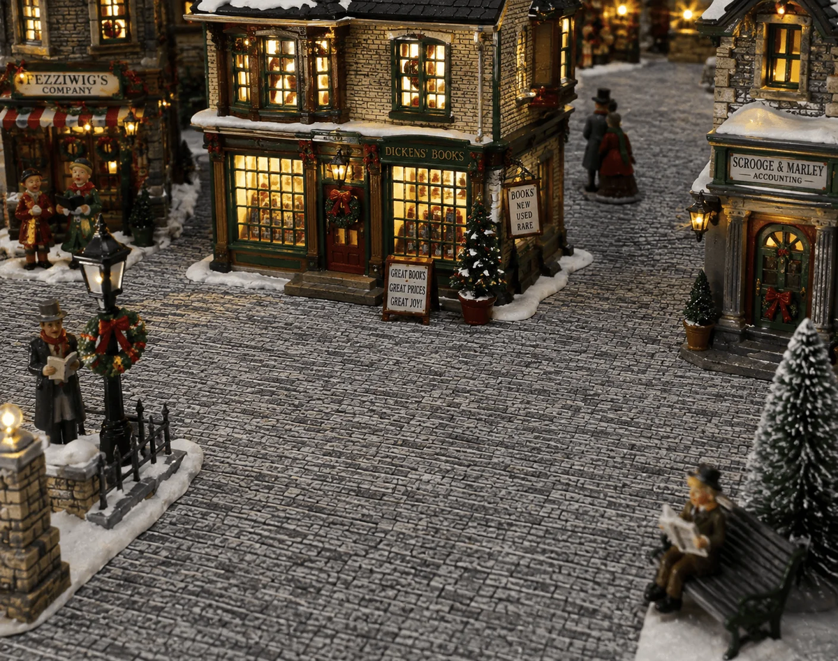 Grey Bricks Texture Sheet for Village Streets - 12 x 8 Inch
