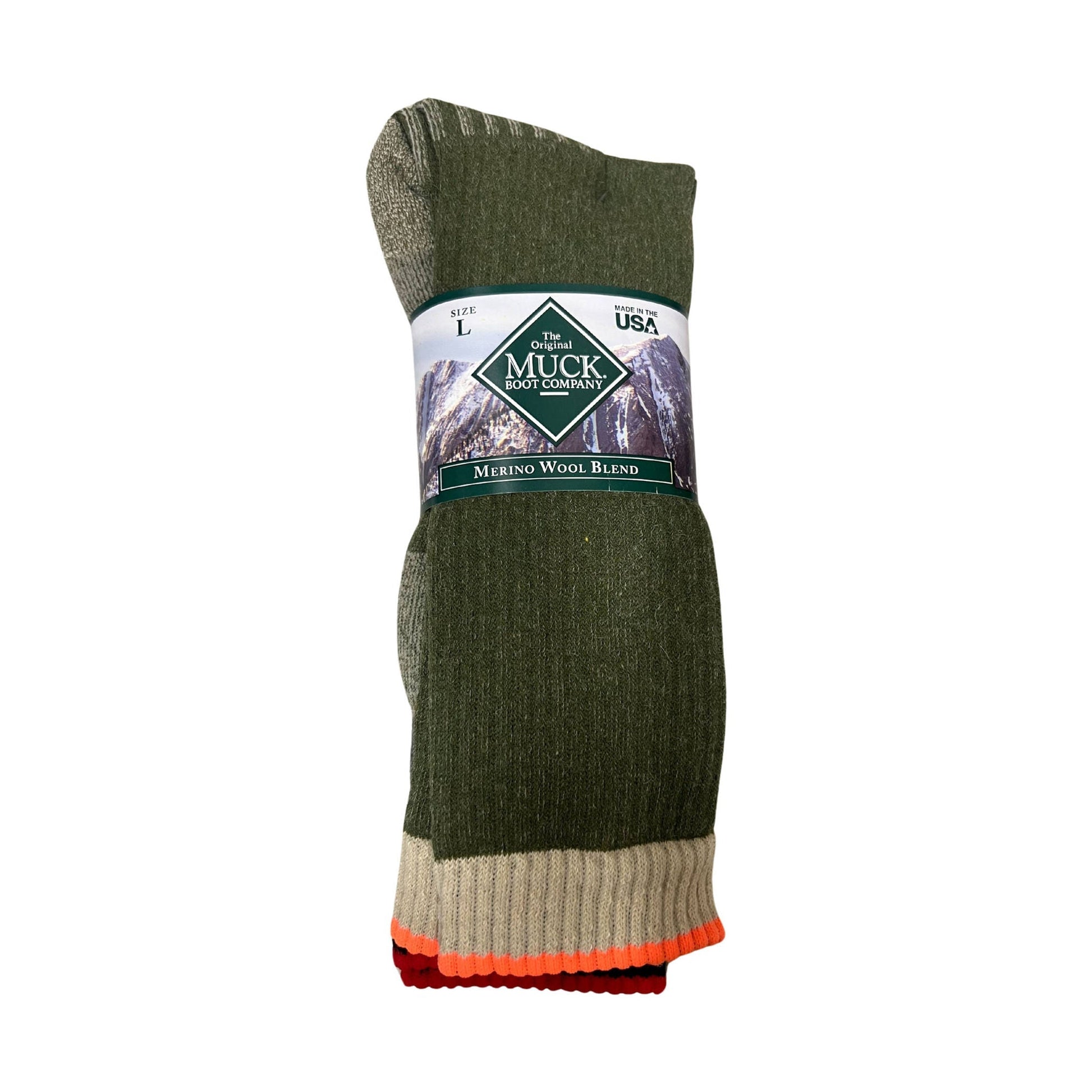 Muck Boot 2 Pack Merino Socks - Green Assorted by Lenny's Shoe & Apparel