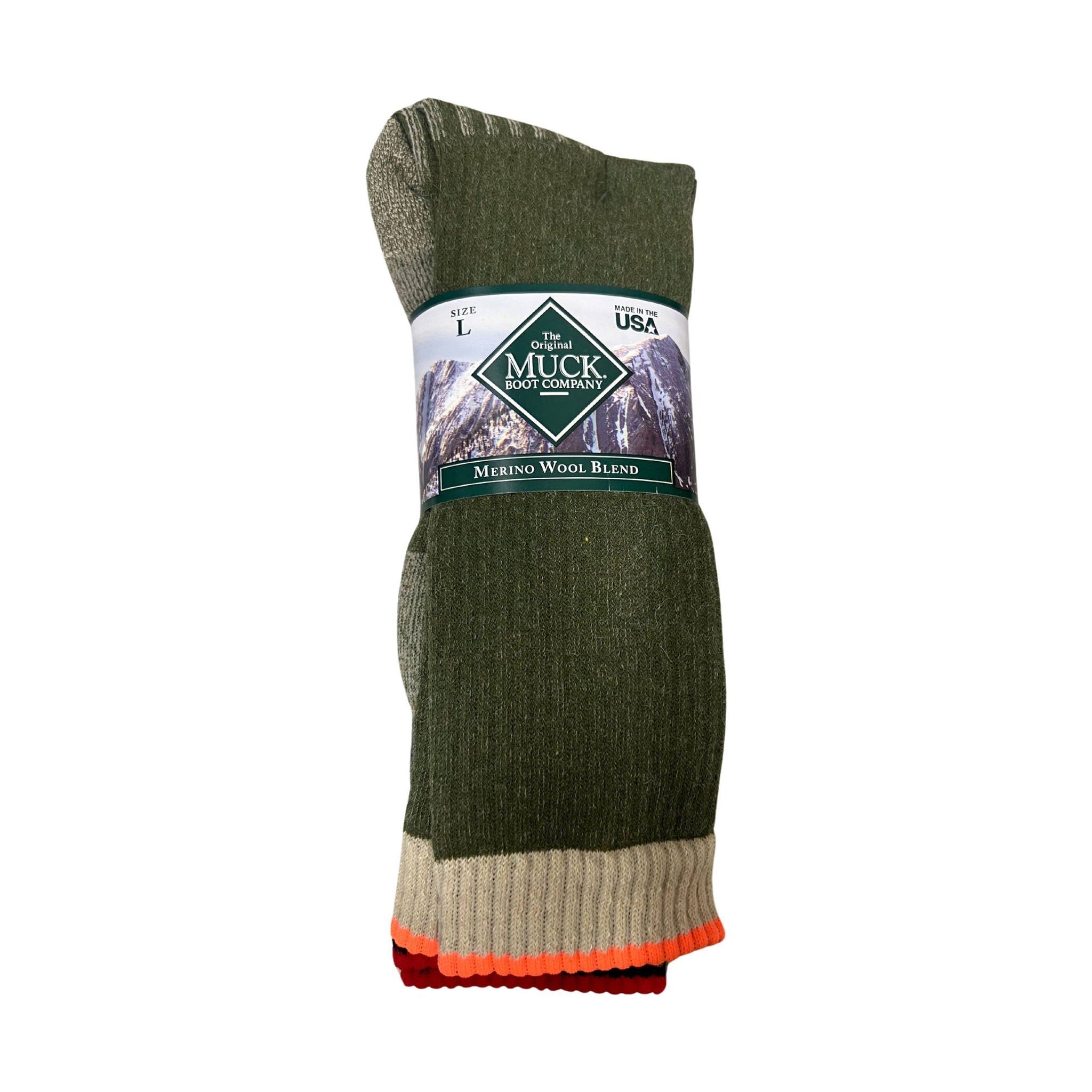 Muck Boot 2 Pack Merino Socks - Green Assorted by Lenny's Shoe & Apparel