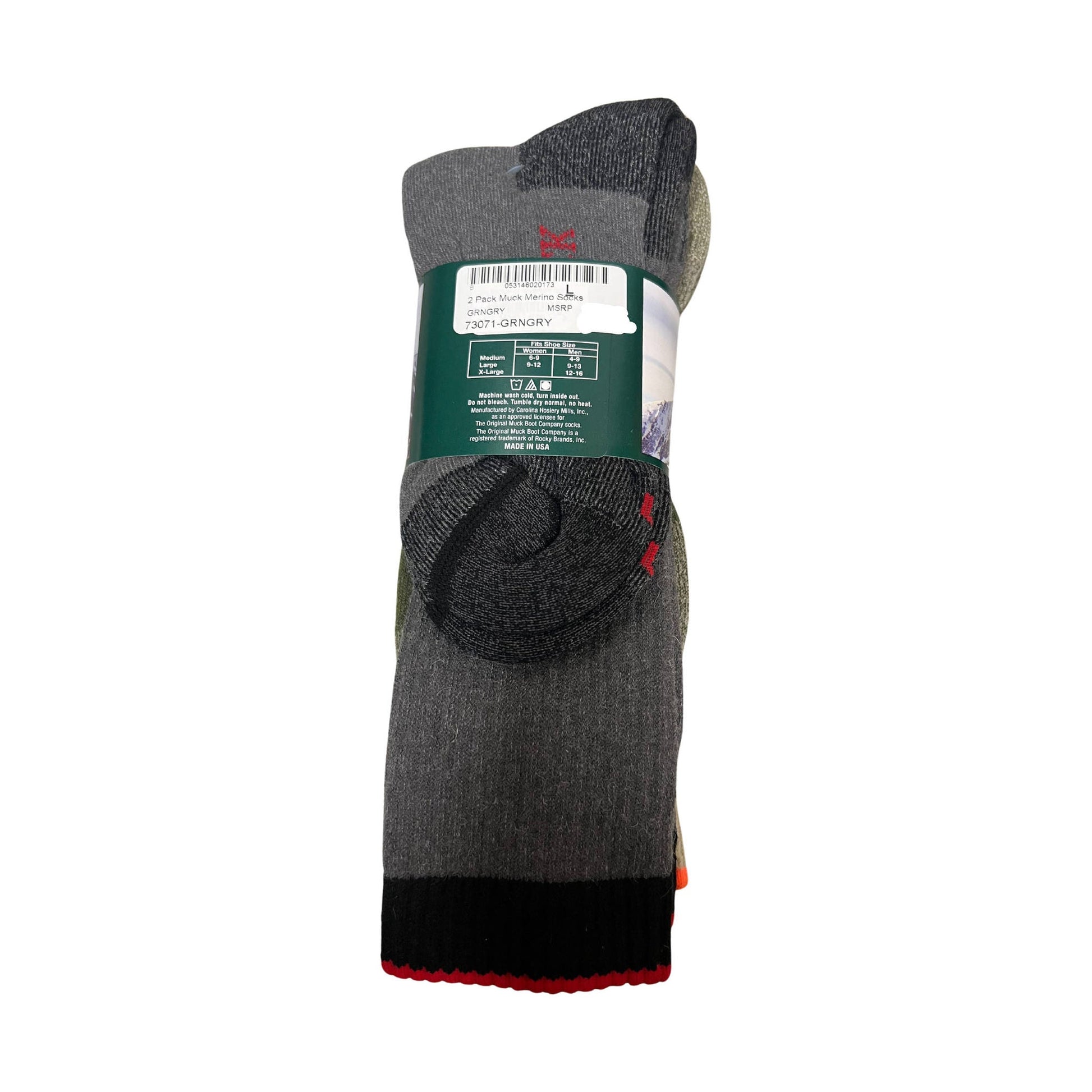Muck Boot 2 Pack Merino Socks - Green Assorted by Lenny's Shoe & Apparel