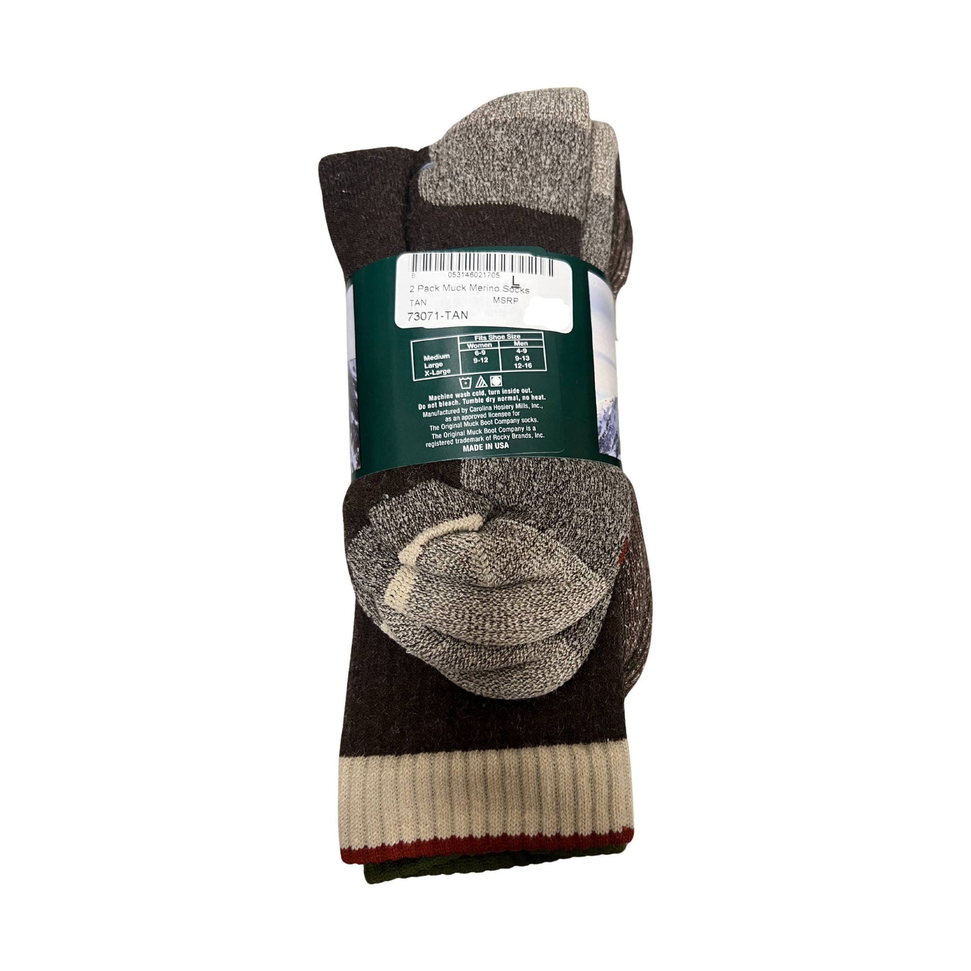 Muck Boot 2 Pack Merino Socks - Tan Assorted by Lenny's Shoe & Apparel