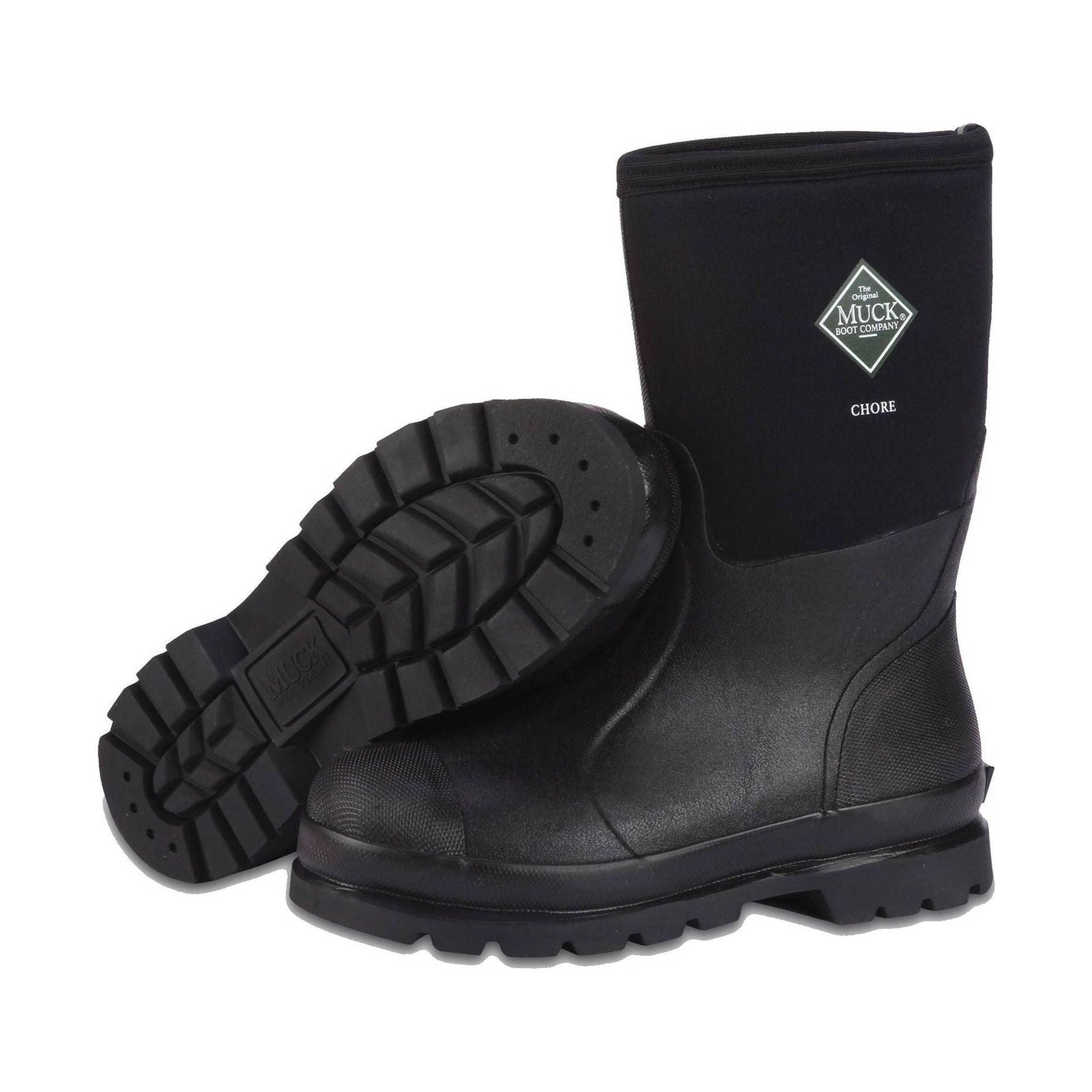 Muck Boot Men's Chore Classic Mid Plain Toe Work Boot - Black by Lenny's Shoe & Apparel