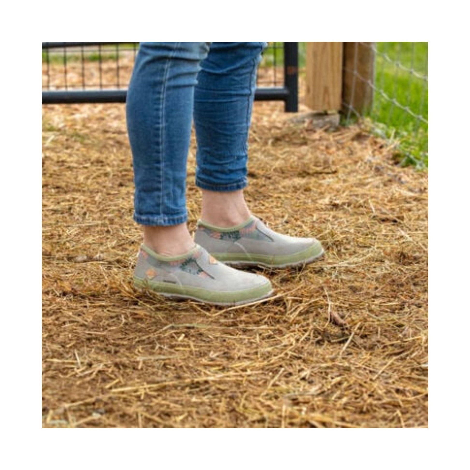 Muck Boot Women's Forager Low Slip On Rain Shoe - Light Gray / Sunflower Print by Lenny's Shoe & Apparel