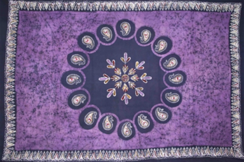Tapestry Single Size Multi Batik Purple by Homeportonline