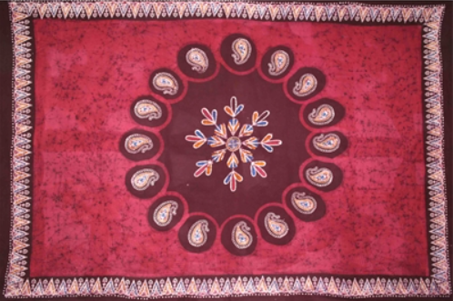 Tapestry Full Size Multi Batik Red by Homeportonline