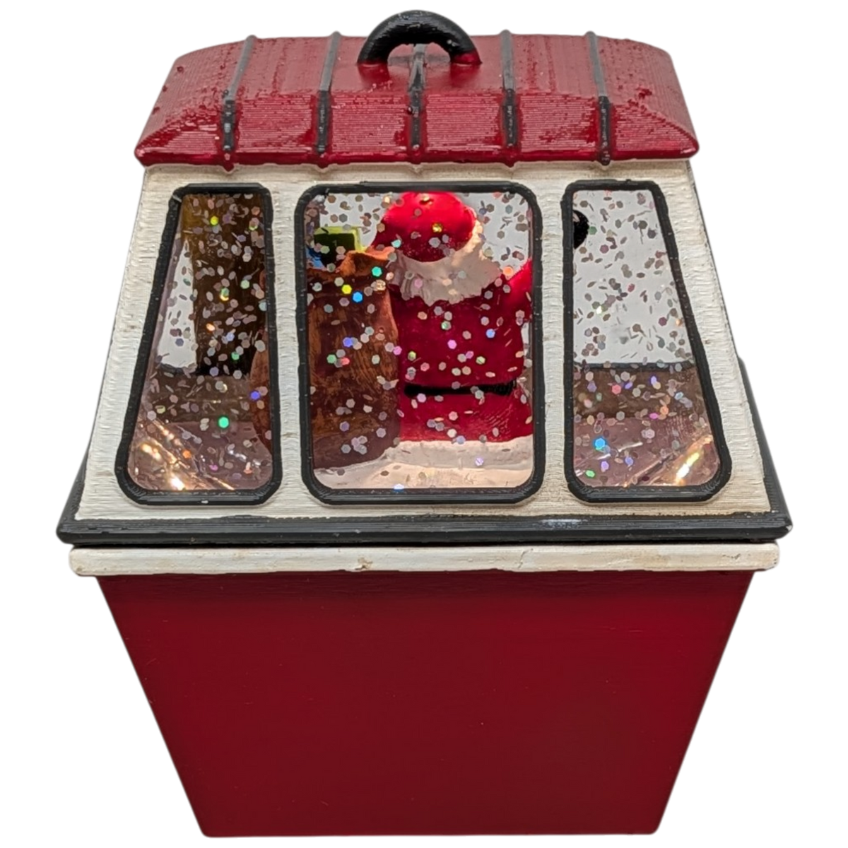Merry Christmas Ski Gondola Lighted Snowglobe - Santa